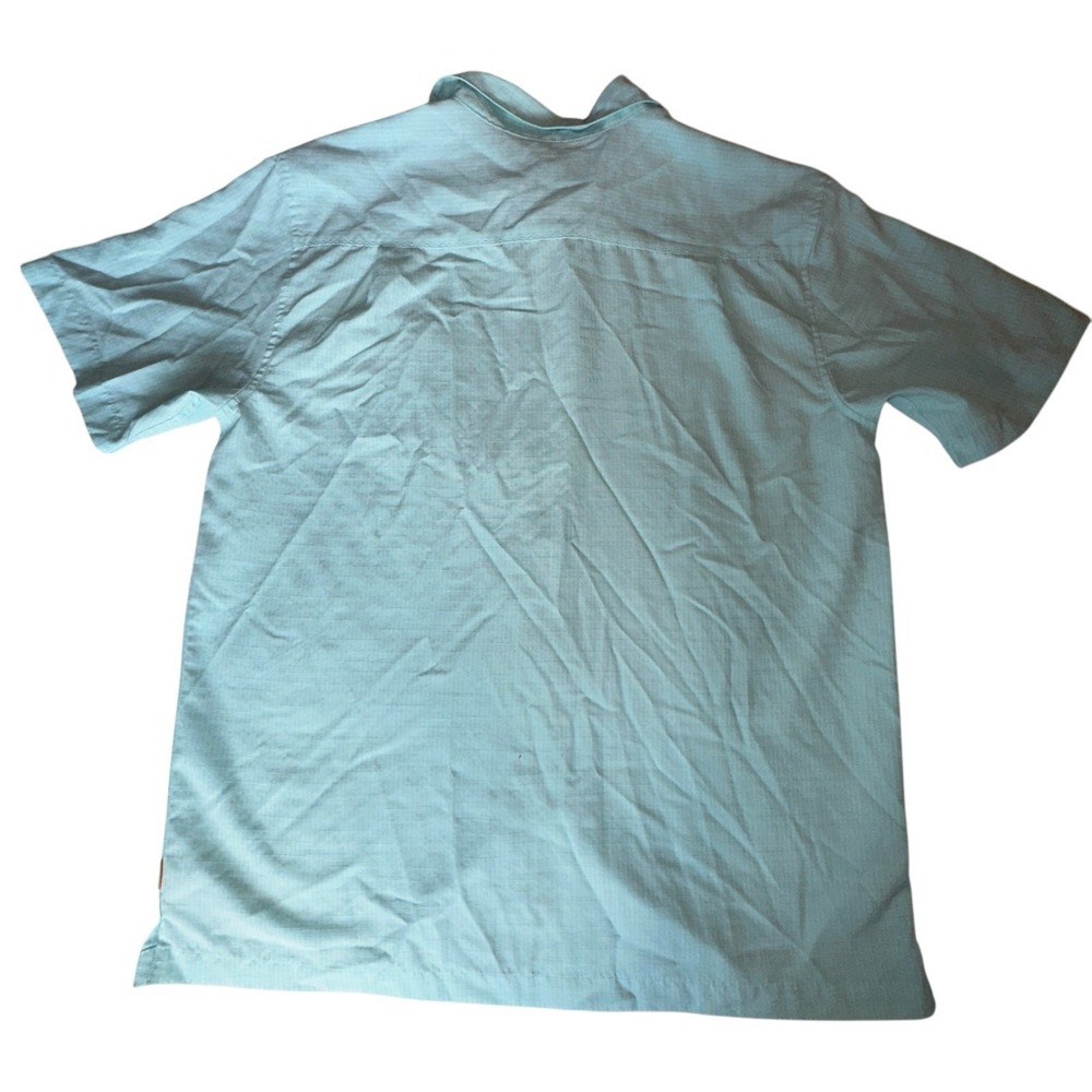 Quiksilver Waterman Mens L Blue Stripe Button Up Outdoor‎ Summer Comfort Fit - Picture 3 of 10